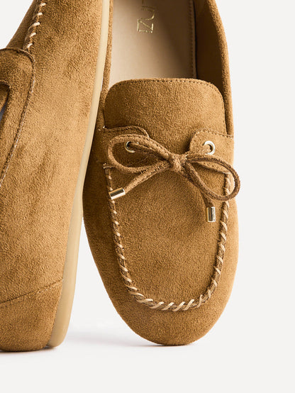 Relevant Tan Faux Suede Loafers