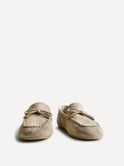 Relevant Taupe Faux Suede Loafers