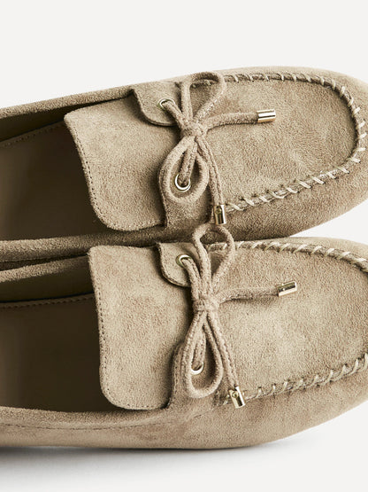 Relevant Taupe Faux Suede Loafers