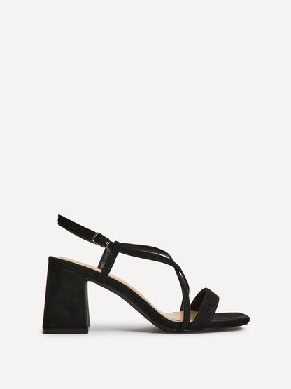 Remain Wide Fit Black Heeled Sandals