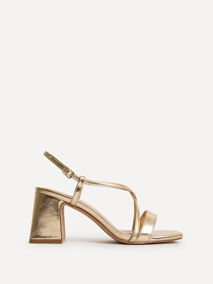 Remain Wide Fit Gold Heeled Sandals