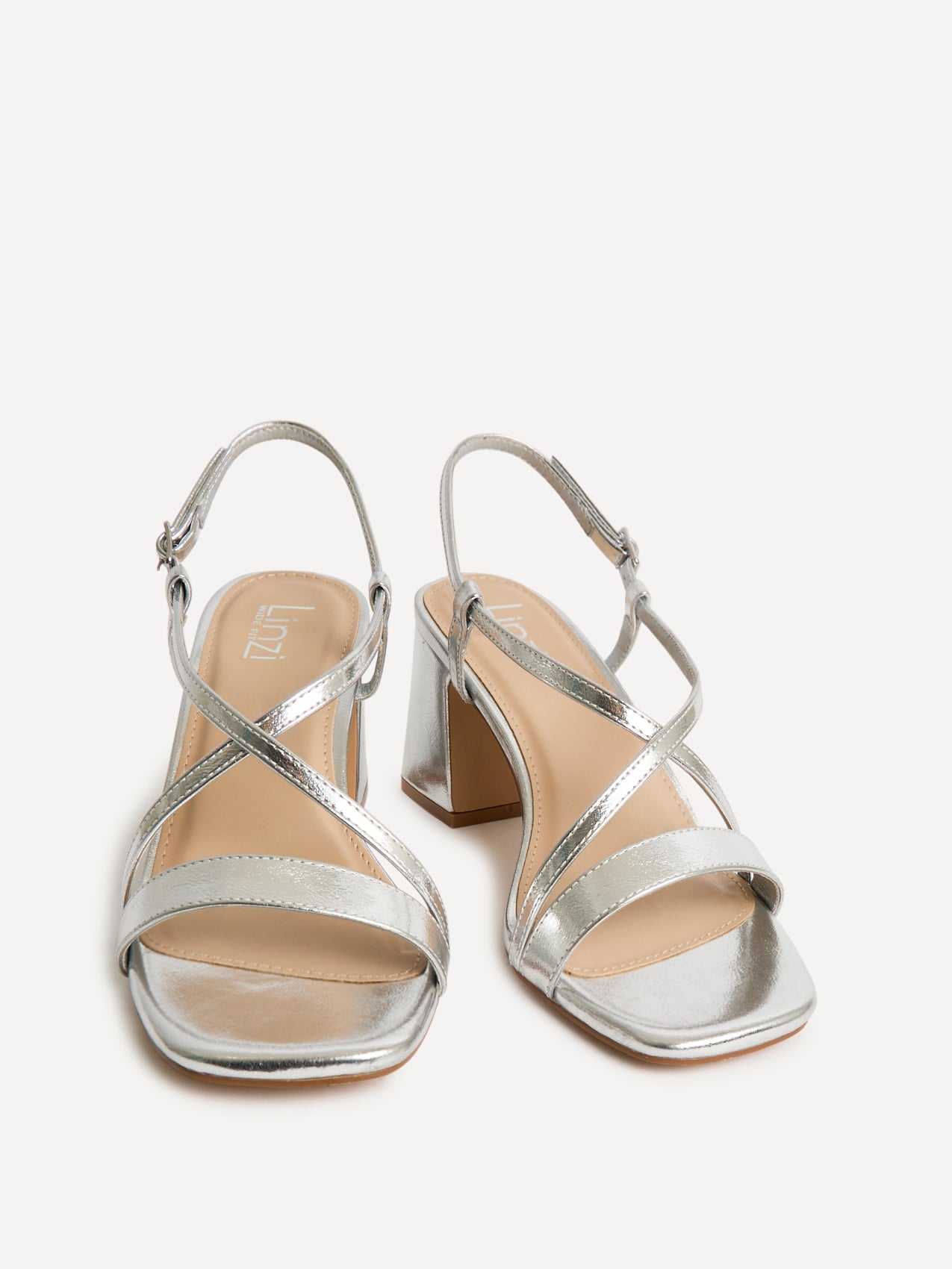 Remain Wide Fit Silver Heeled Sandals