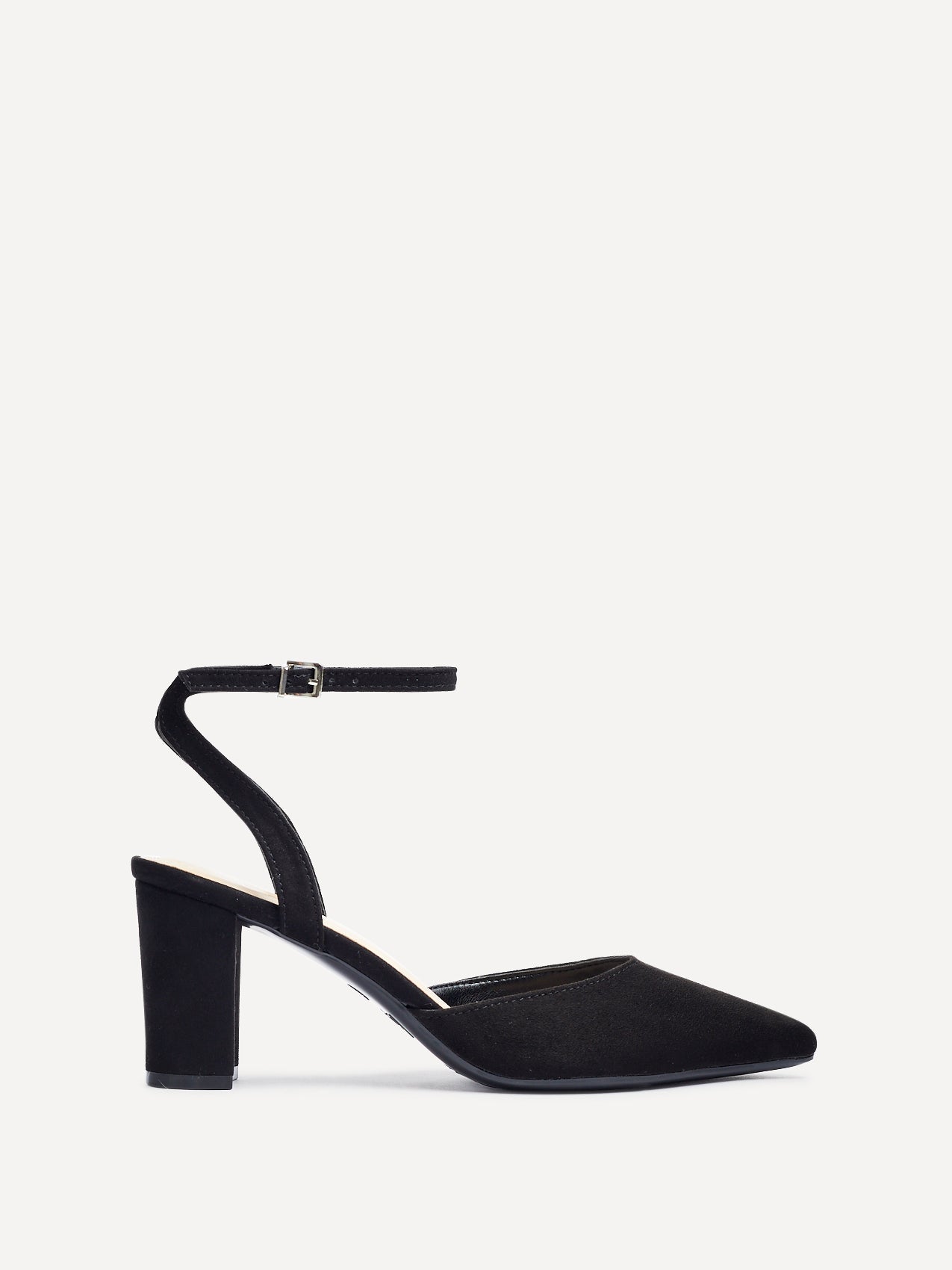 Rendall Black Faux Suede Court Heels