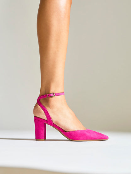 Rendall Fuchsia Faux Suede Court Heels