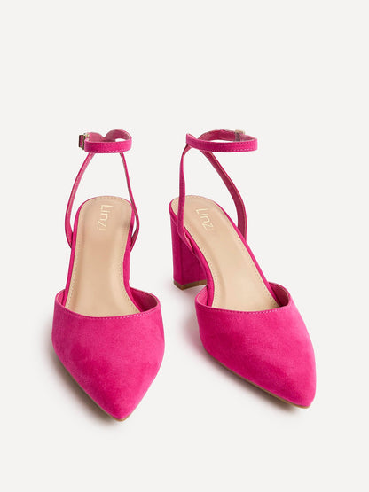 Rendall Fuchsia Faux Suede Court Heels