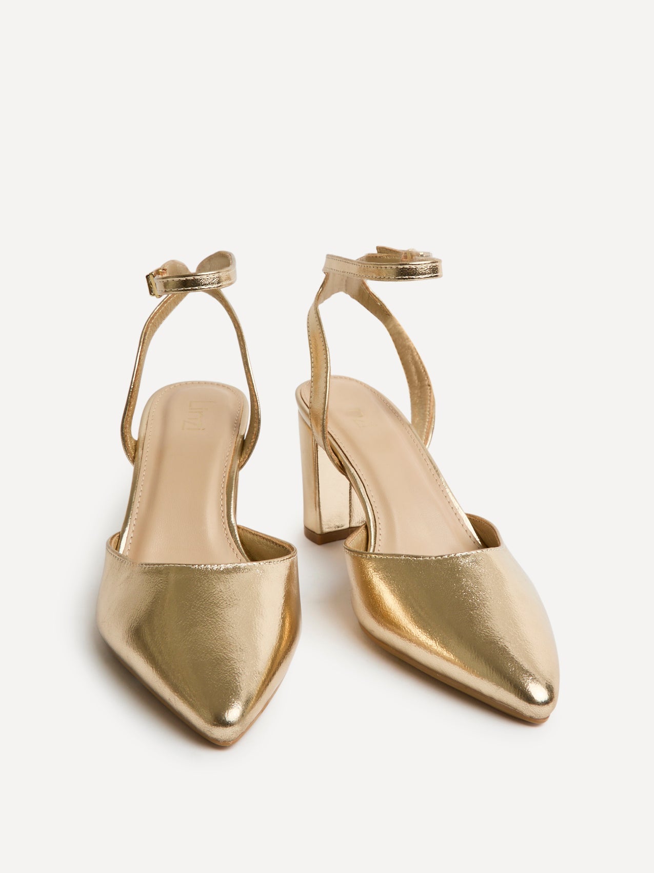 Rendall Gold Faux Leather Court Heels