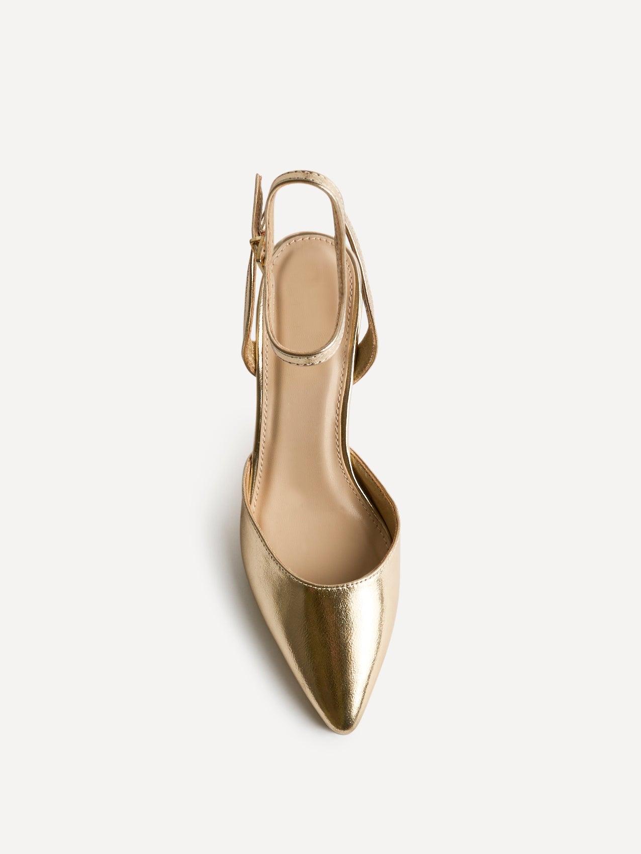 Rendall Gold Faux Leather Court Heels