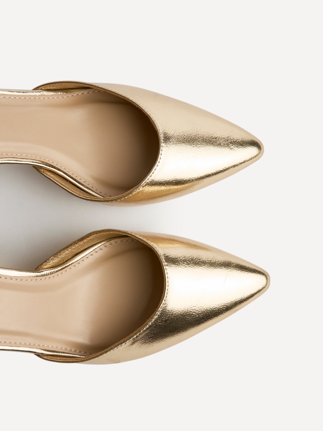 Rendall Gold Faux Leather Court Heels