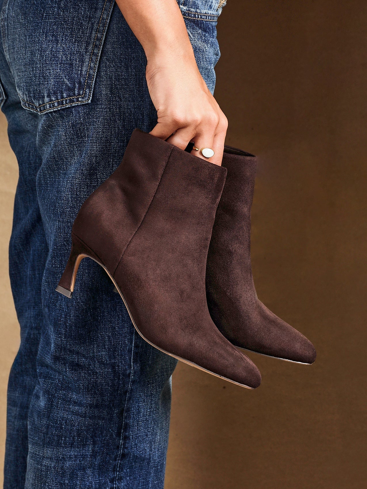 Reserve Brown Stiletto Ankle Boots
