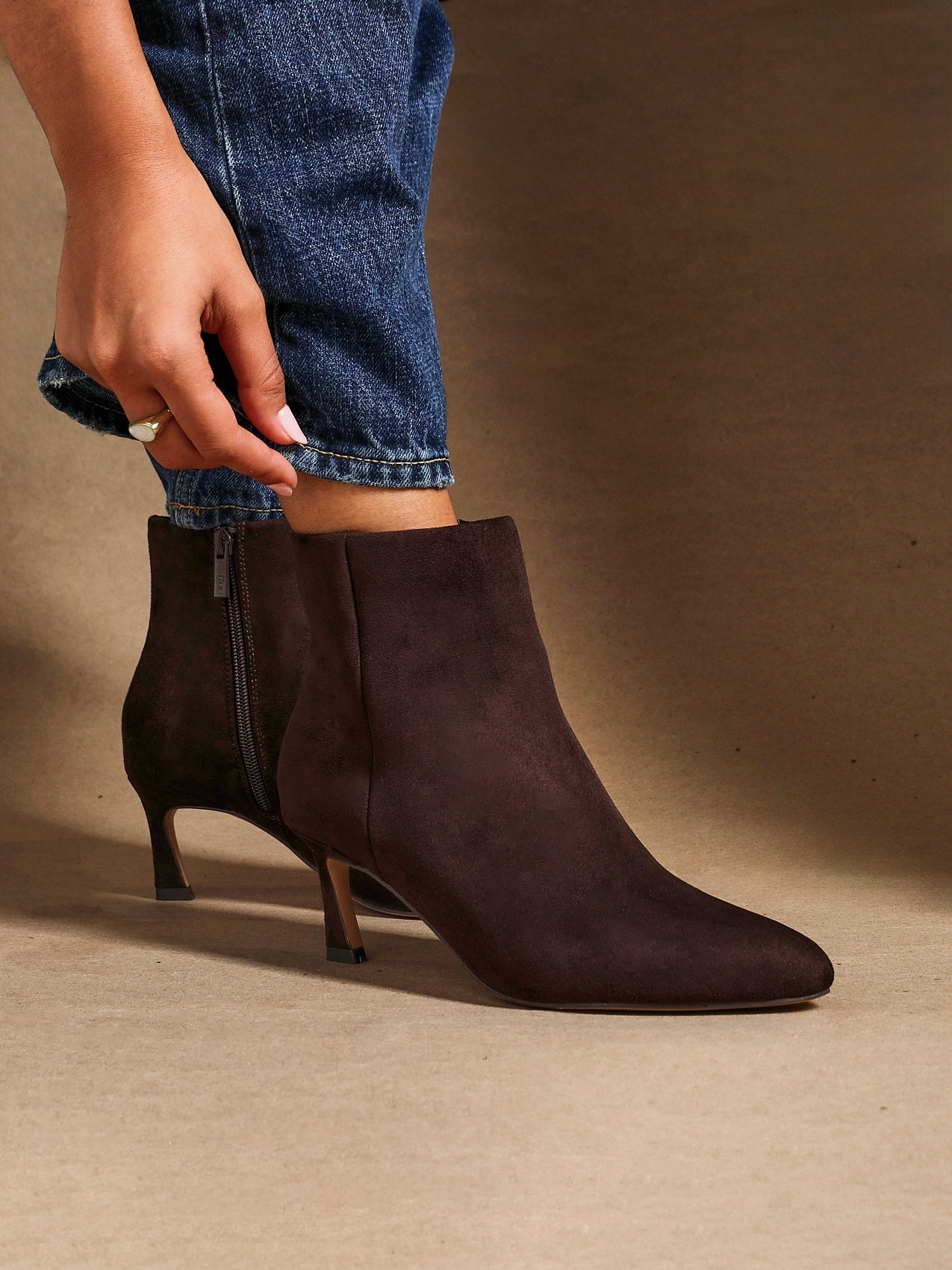 Reserve Brown Stiletto Ankle Boots