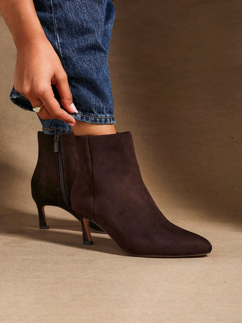 Reserve Brown Stiletto Ankle Boots