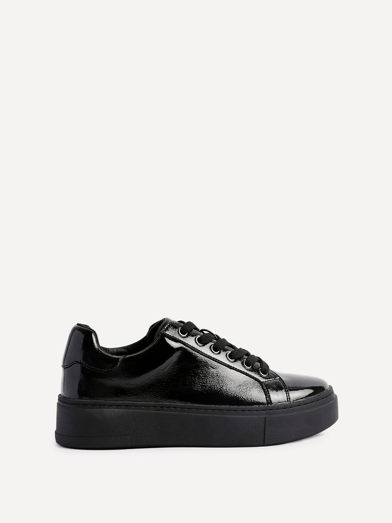 Reset Black Patent Flatform Trainers