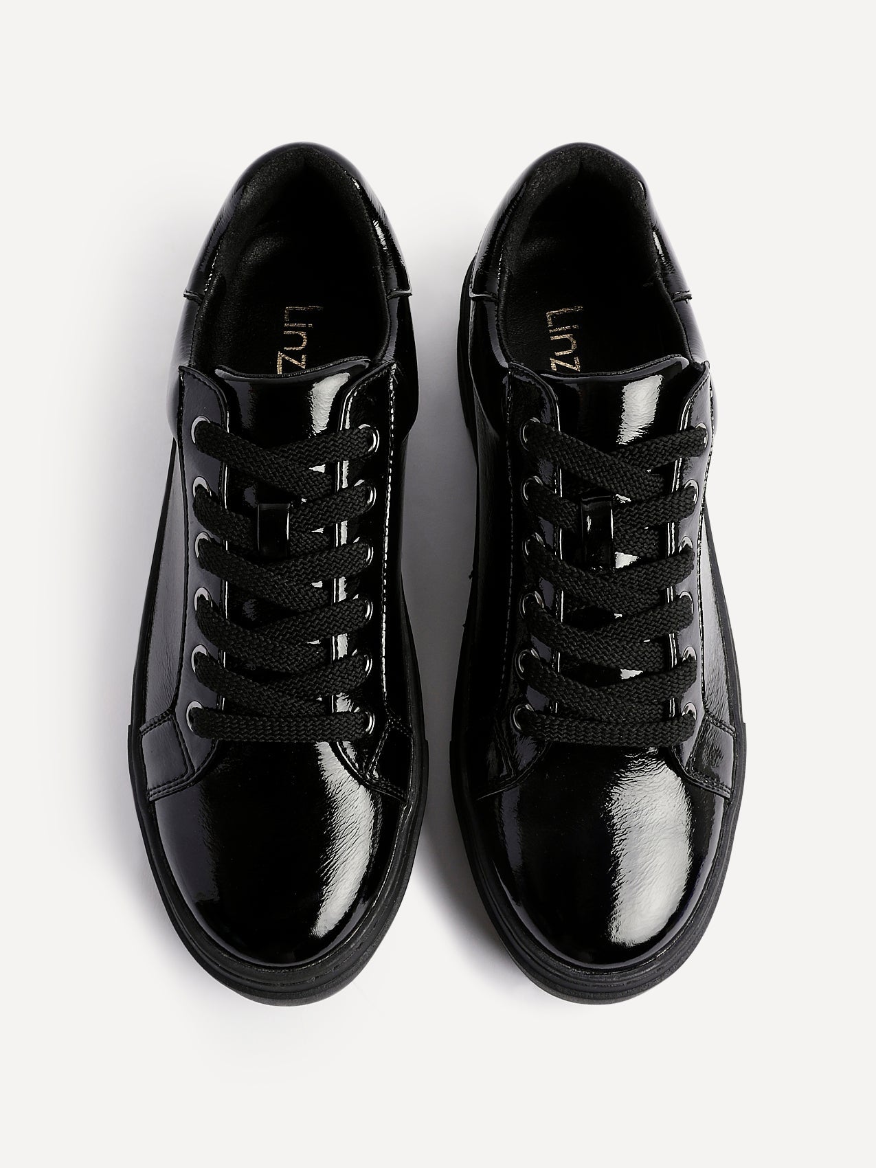 Reset Black Patent Flatform Trainers