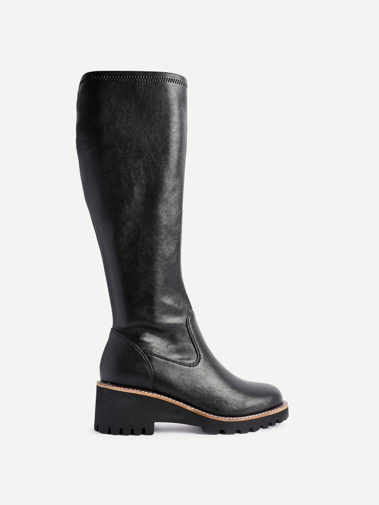 Resist Black Wedge Long Boots