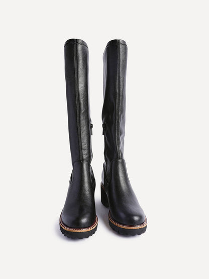 Resist Black Wedge Long Boots