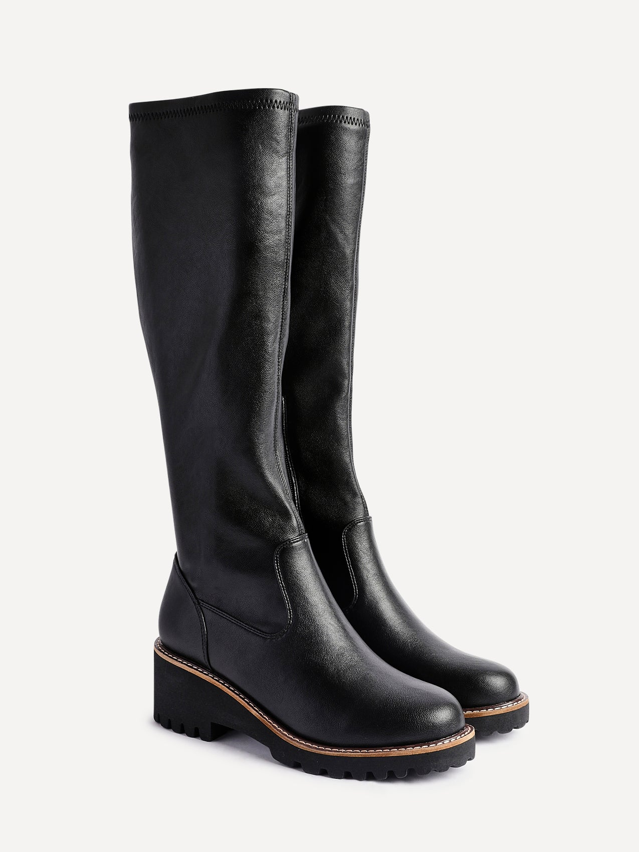 Resist Black Wedge Long Boots