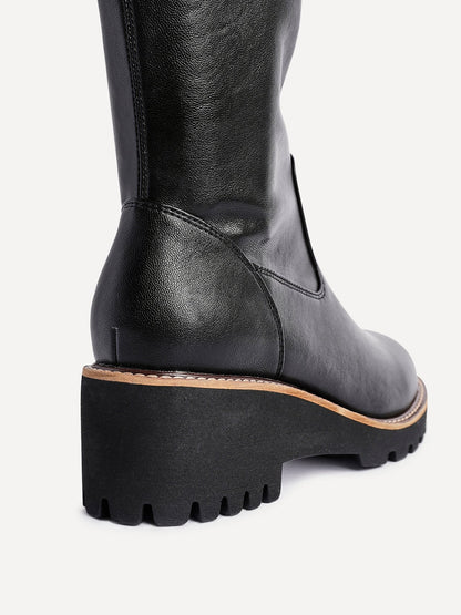Resist Black Wedge Long Boots