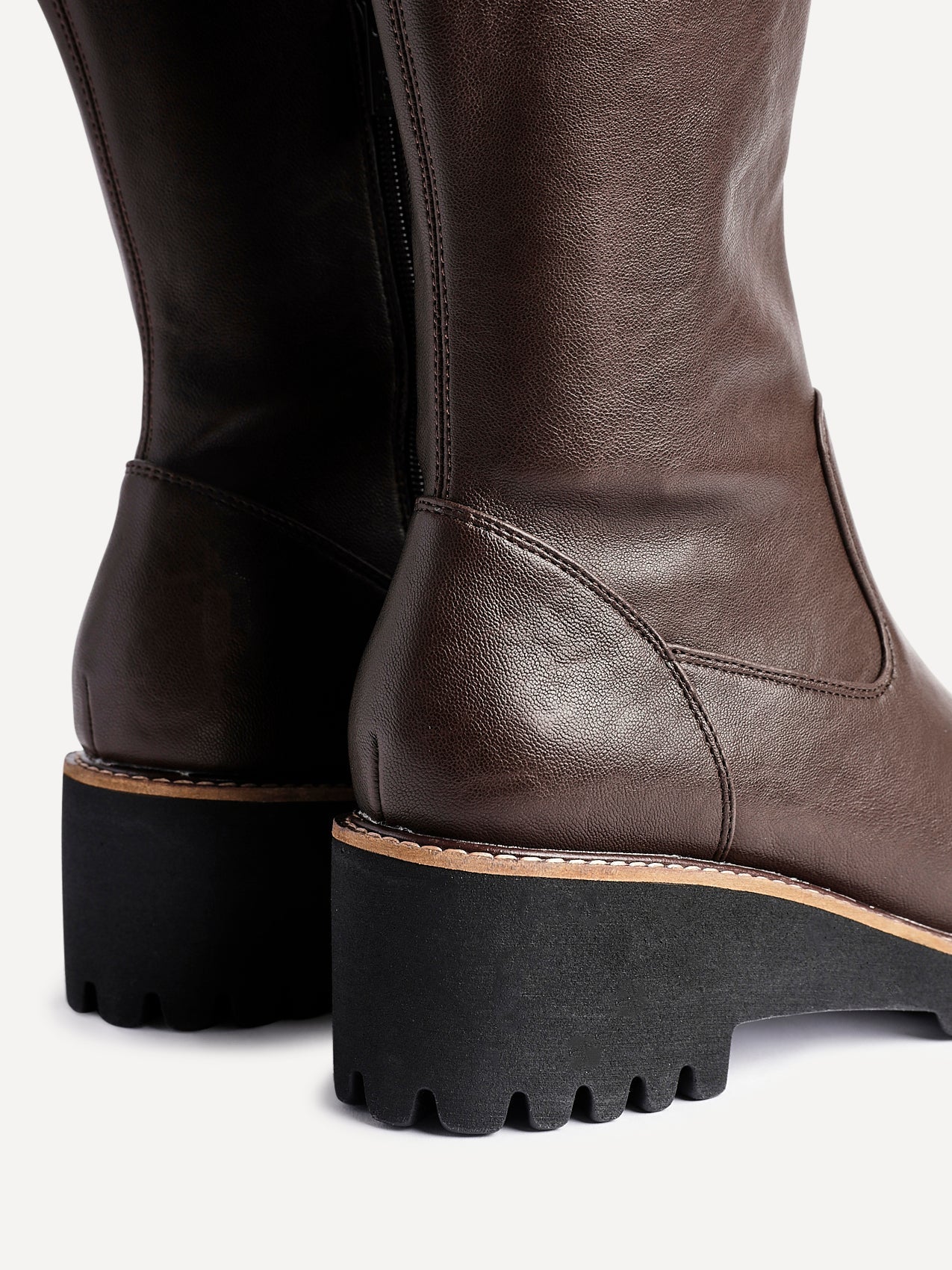 Resist Brown Wedge Long Boots