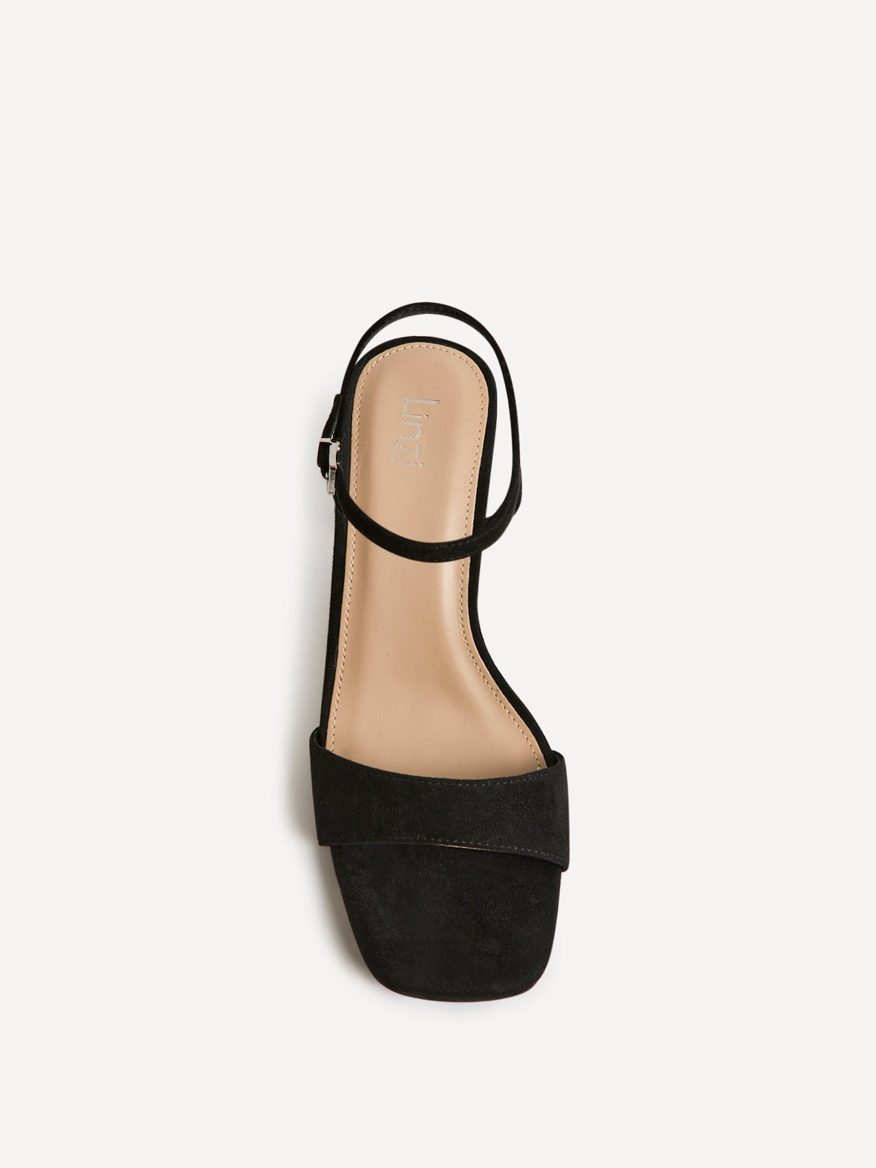 Reveal Black Faux Suede Block Heeled Sandals