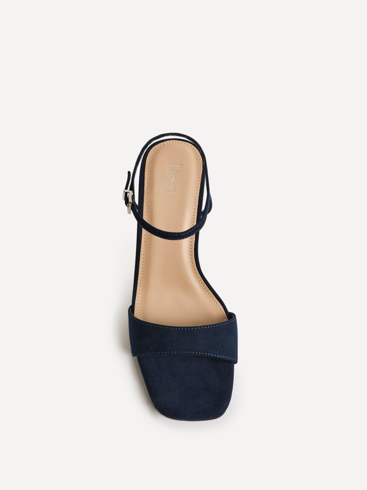 Reveal Navy Faux Suede Block Heeled Sandals