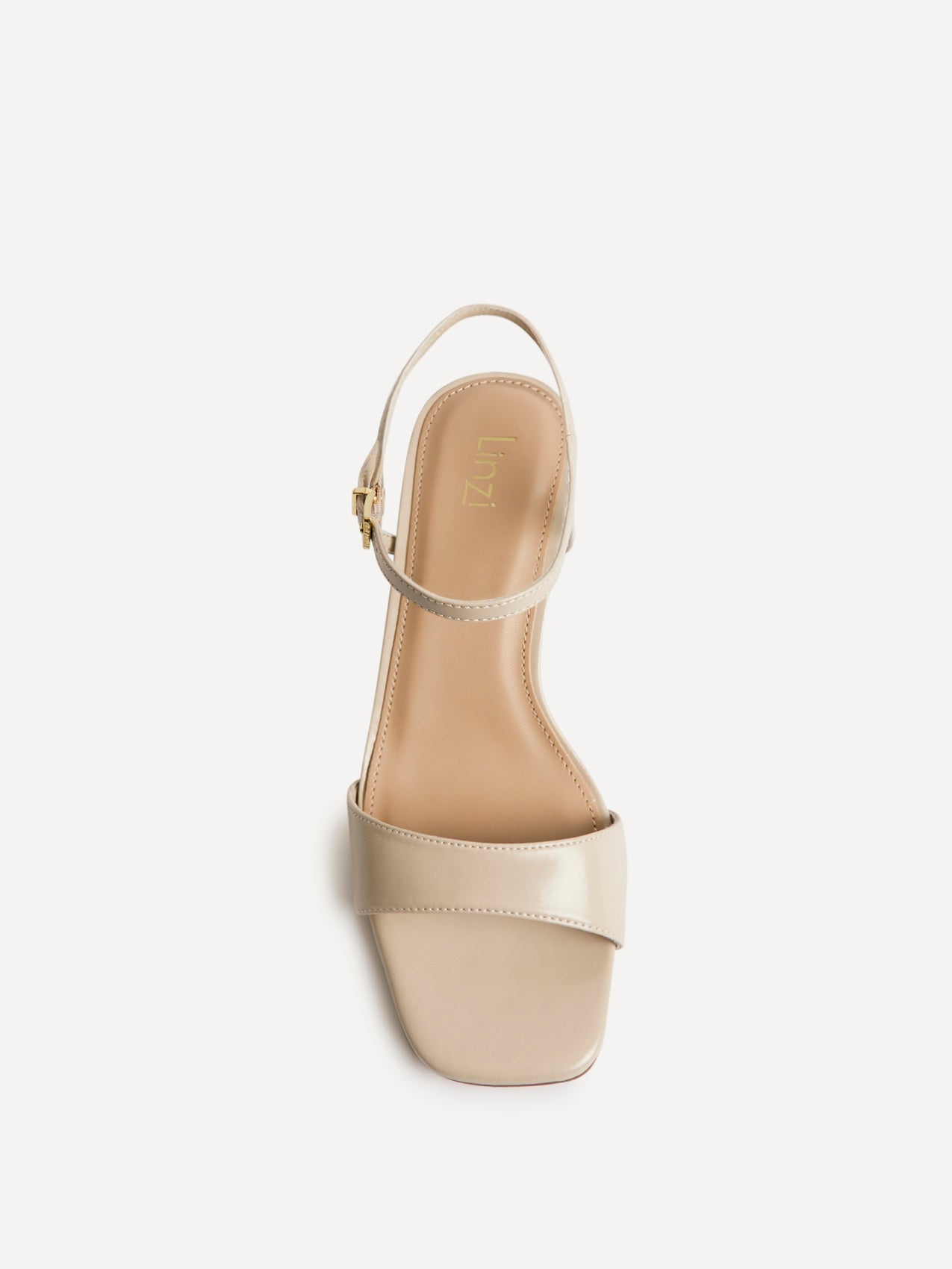 Reveal Nude Faux Leather Block Heeled Sandals