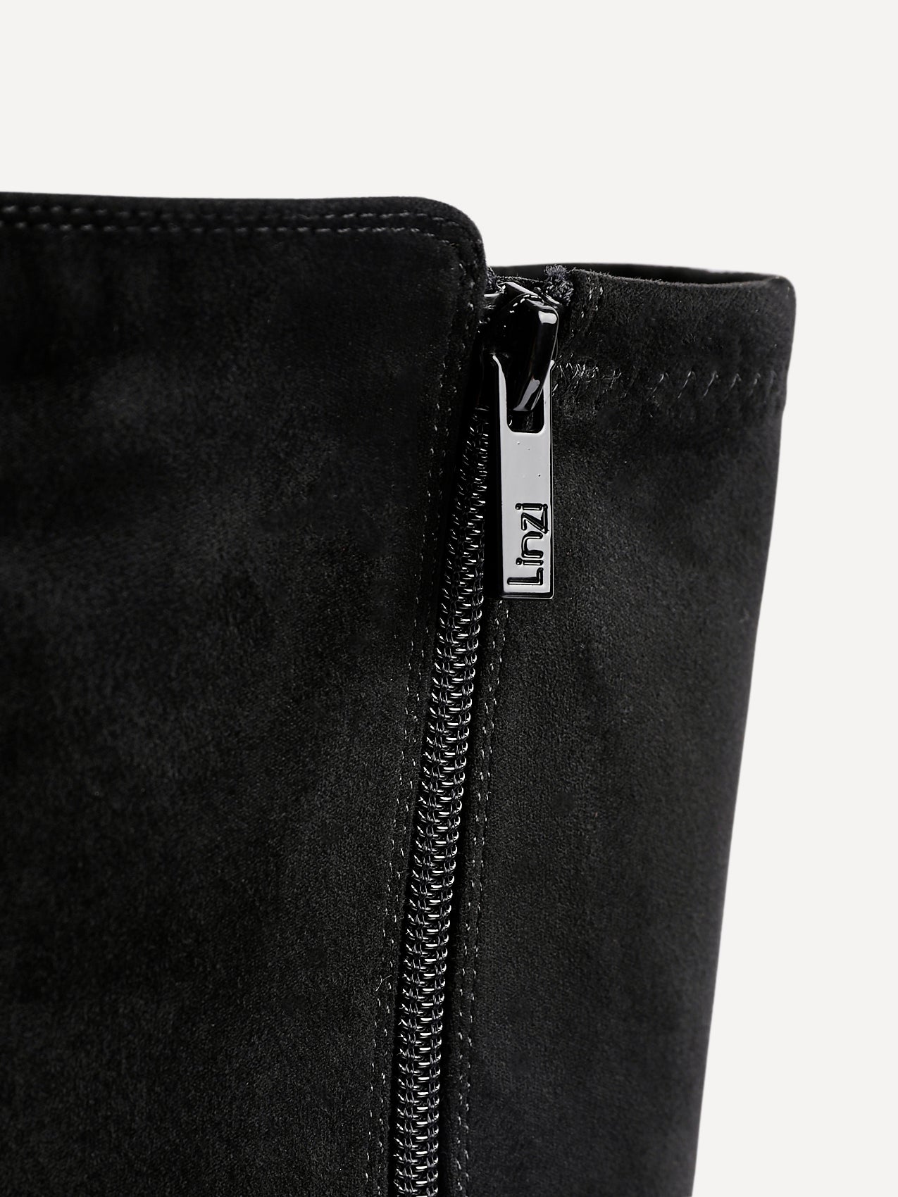 Revolve Black Faux Suede Block Heel Long Boots