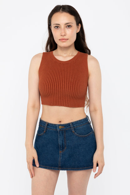 RFK50 - Ultra Heavy Knit Ribbed Crop Top