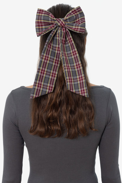 RGB051P - Plaid Long Schoolgirl Bow