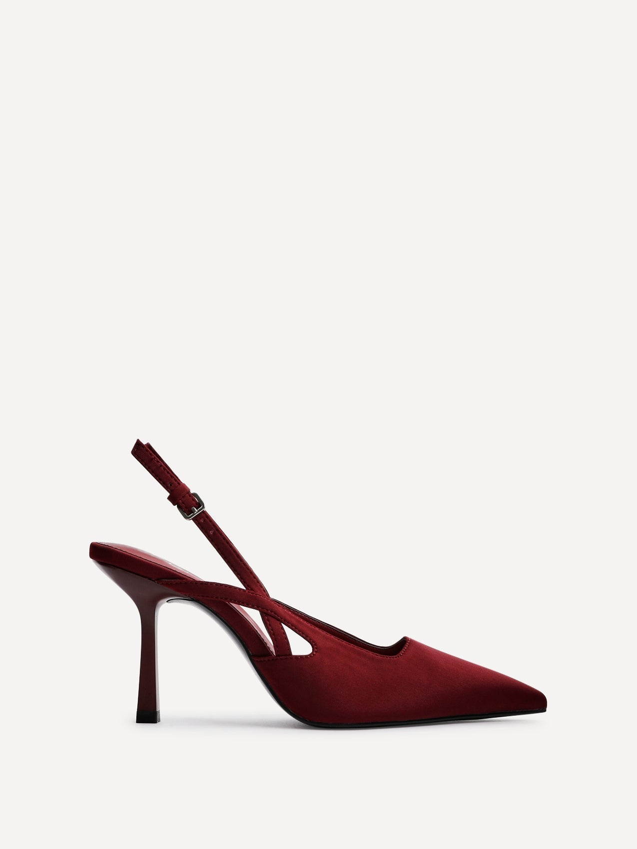 Rhea Burgundy Scuba Sling Back Court Heels