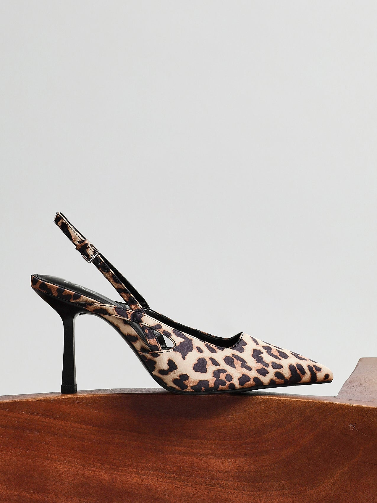 Rhea Leopard Print Sling Back Court Heels