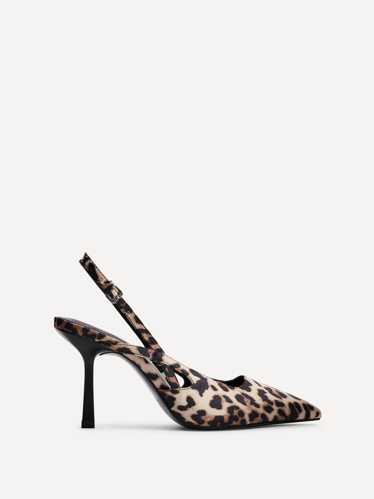 Rhea Leopard Print Sling Back Court Heels