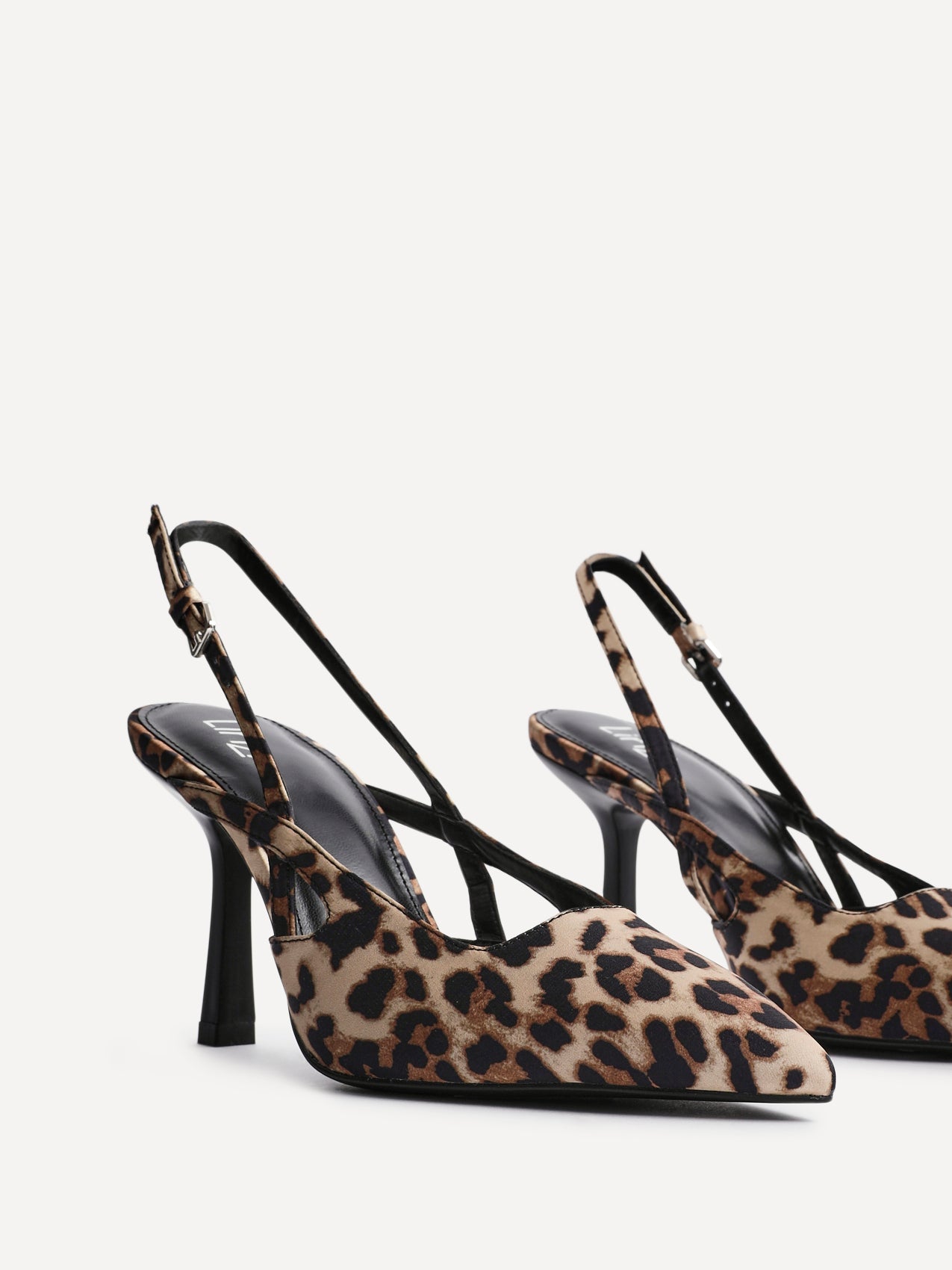Rhea Leopard Print Sling Back Court Heels