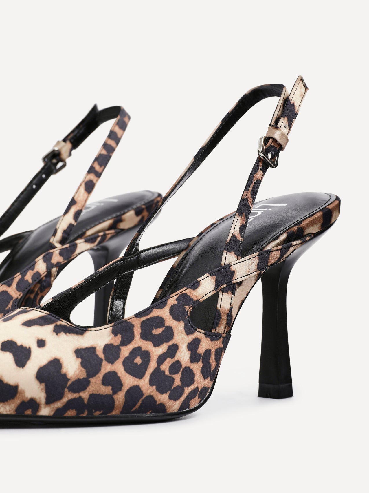 Rhea Leopard Print Sling Back Court Heels