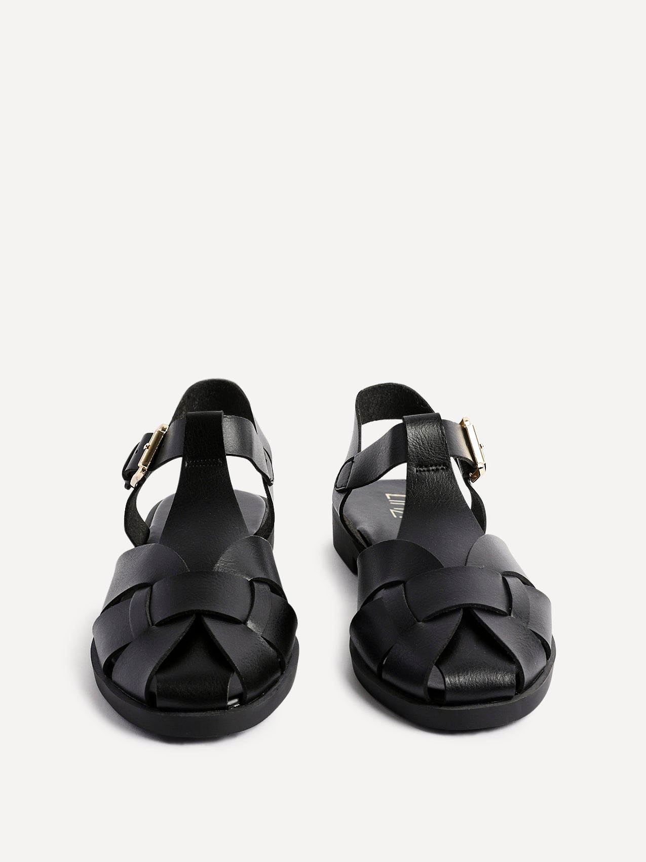 Rhoda Black Flat Fisherman Sandals