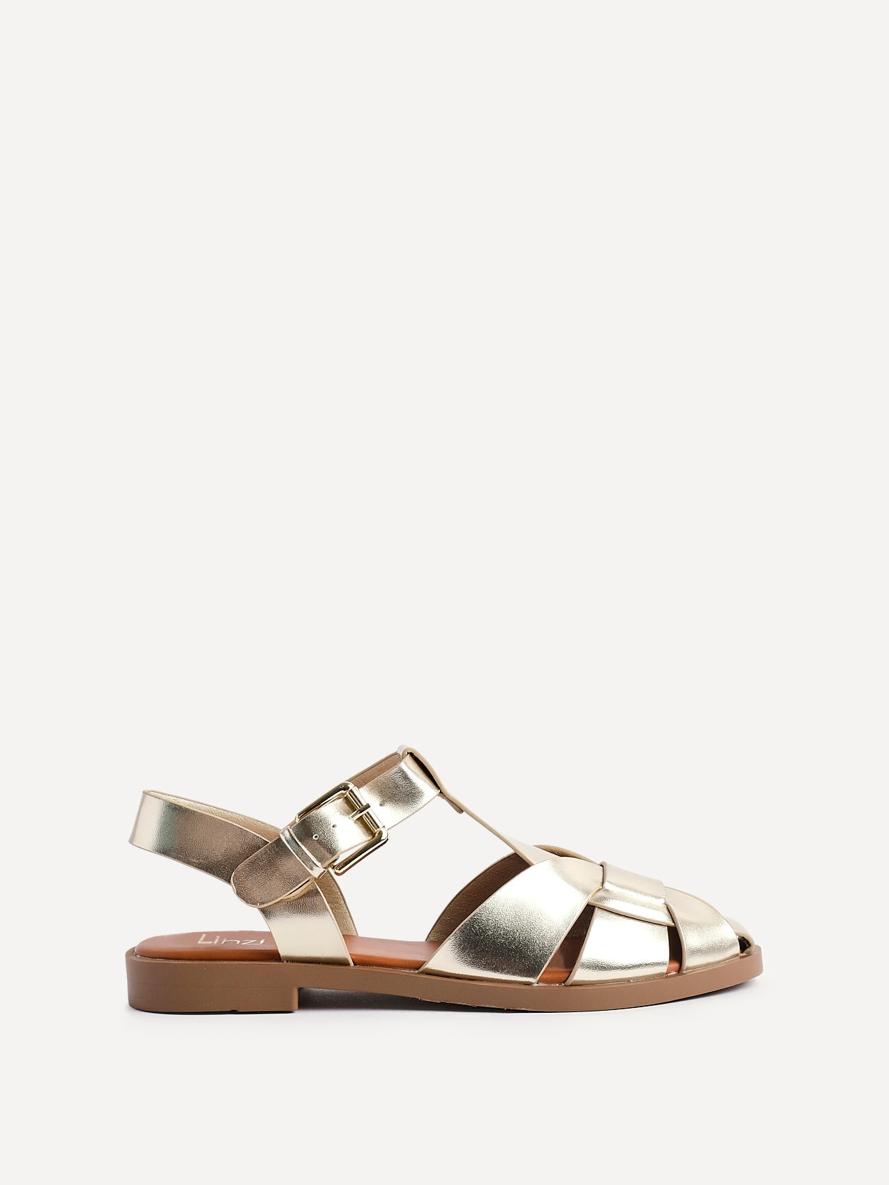 Rhoda Gold Flat Fisherman Sandals