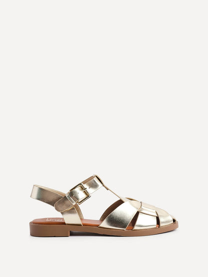 Rhoda Gold Flat Fisherman Sandals