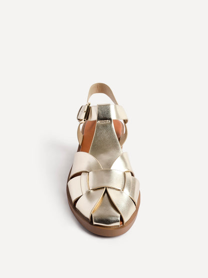 Rhoda Gold Flat Fisherman Sandals