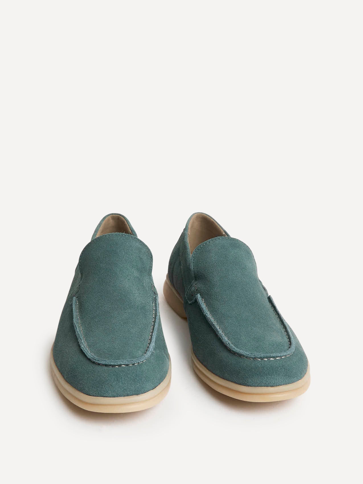 Rino Mens Blue Suede Leather Loafers