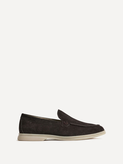 Rino Mens Brown Suede Leather Loafers