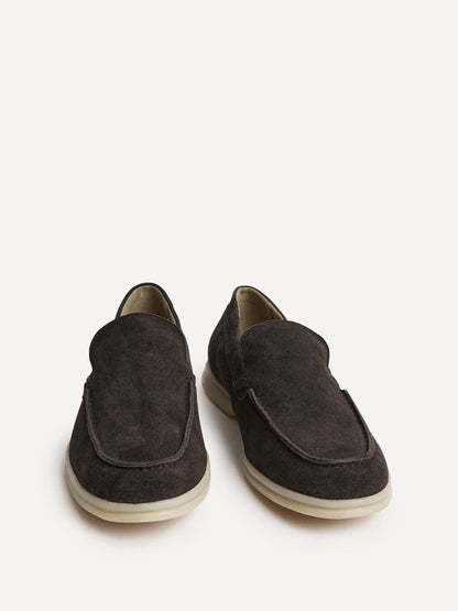 Rino Mens Brown Suede Leather Loafers