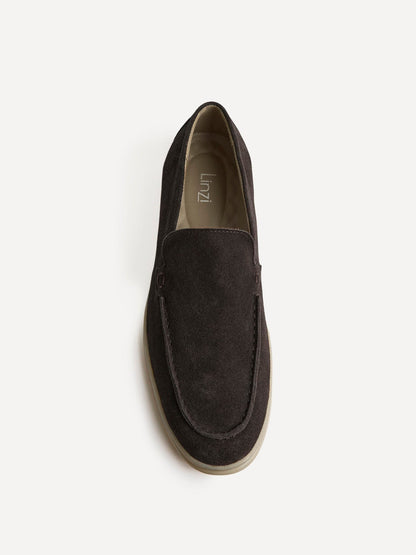 Rino Mens Brown Suede Leather Loafers