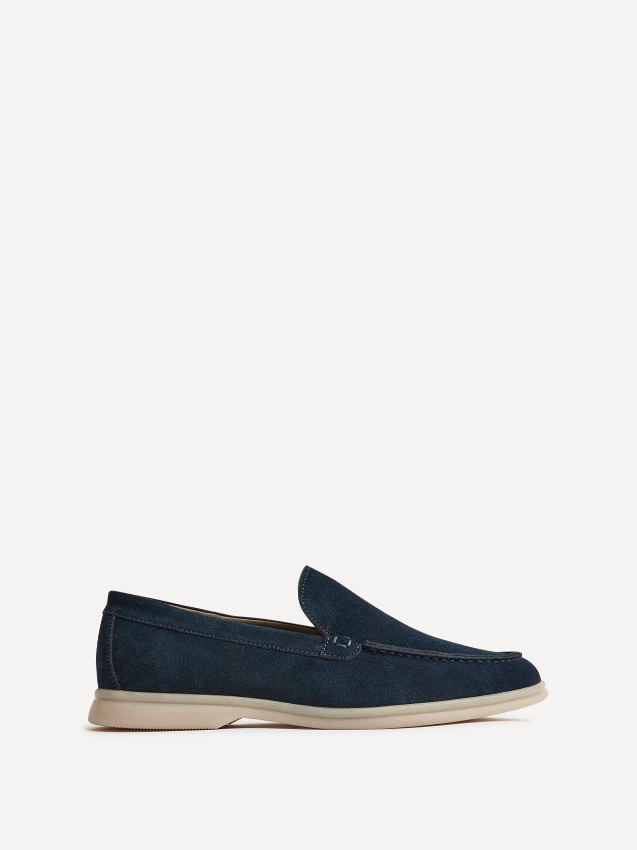 Rino Mens Navy Suede Leather Loafers