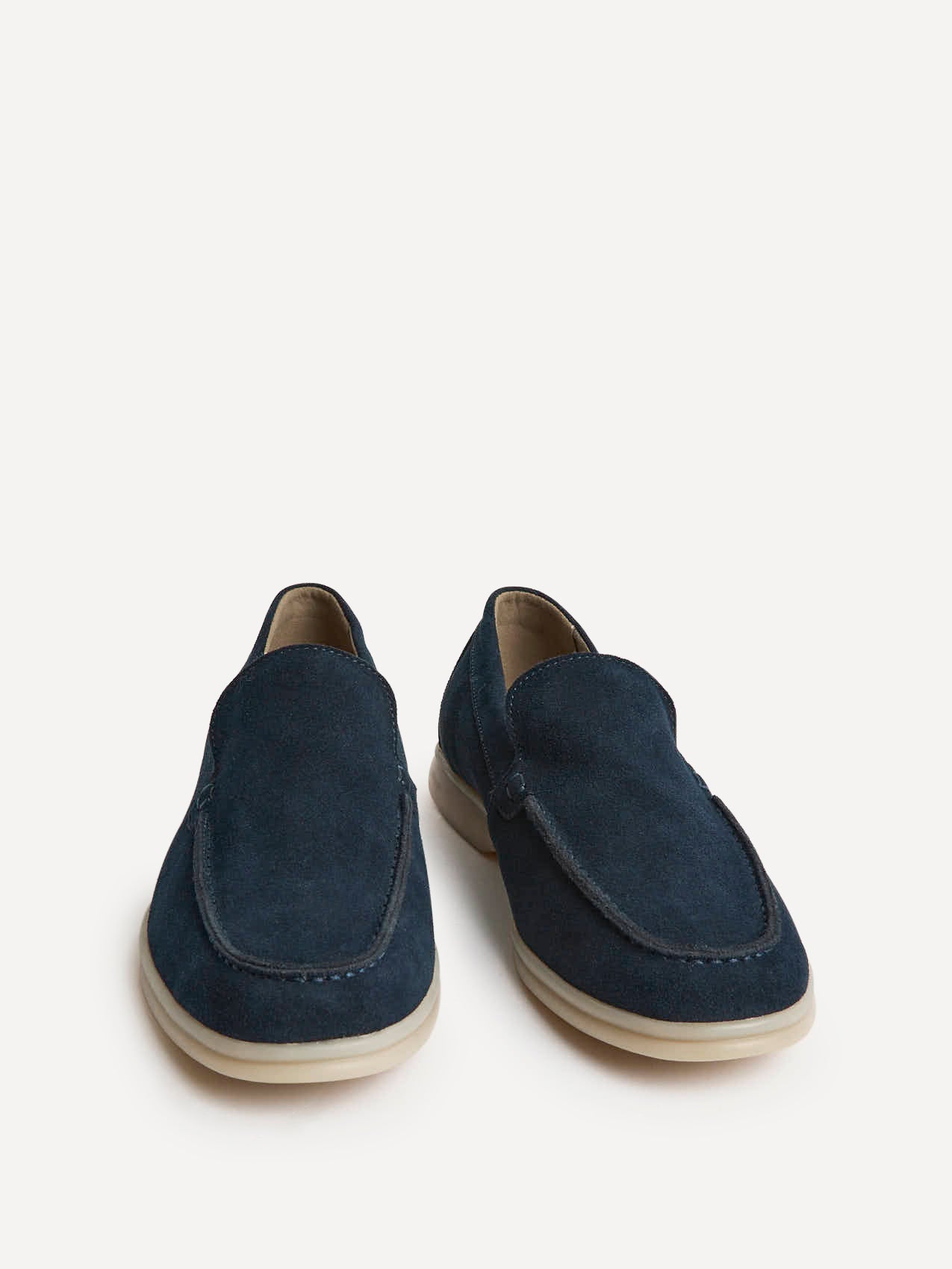 Rino Mens Navy Suede Leather Loafers