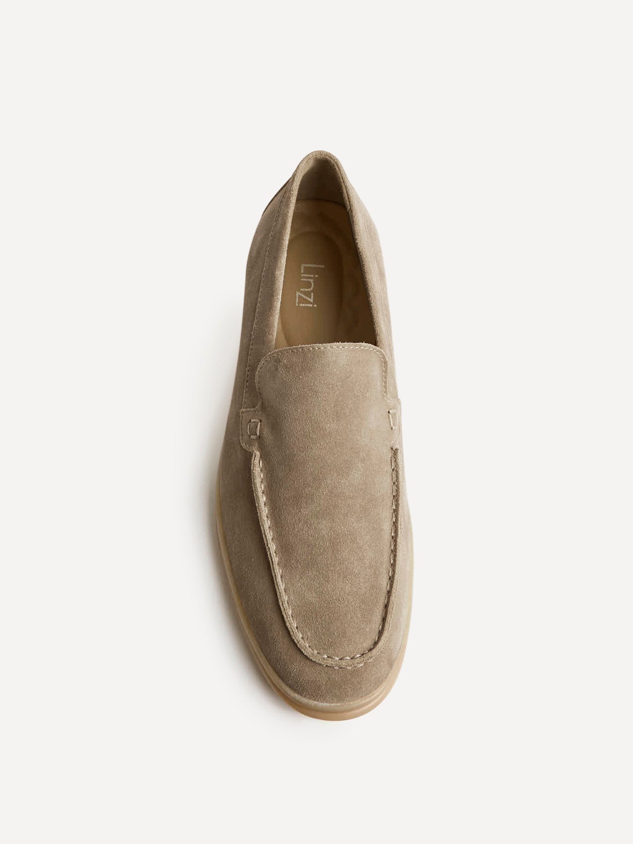 Rino Mens Taupe Suede Leather Loafers