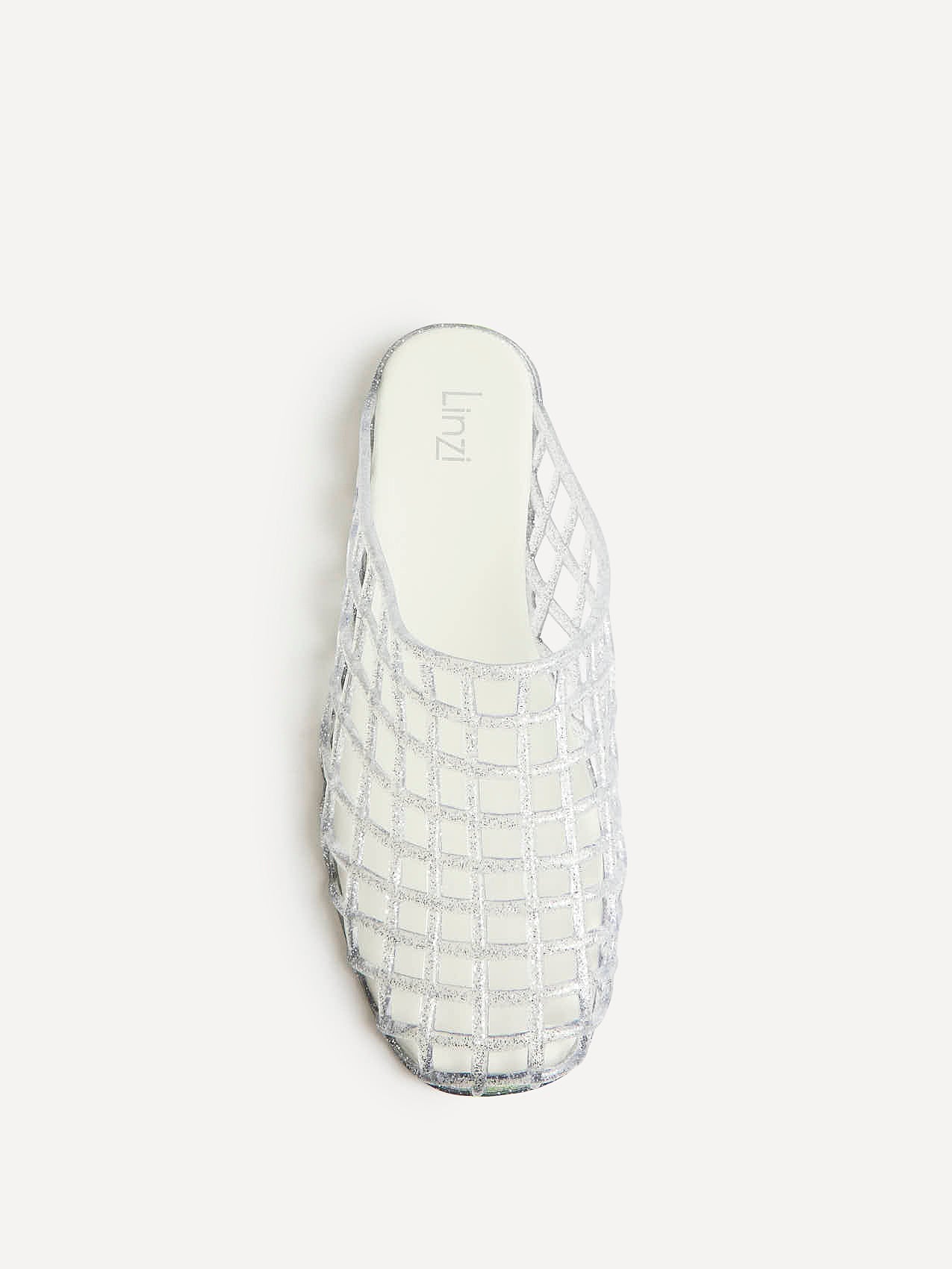 Ripple Silver Glitter Jelly Mules