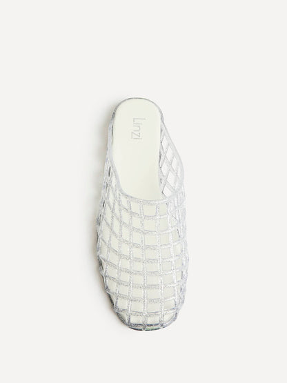 Ripple Silver Glitter Jelly Mules