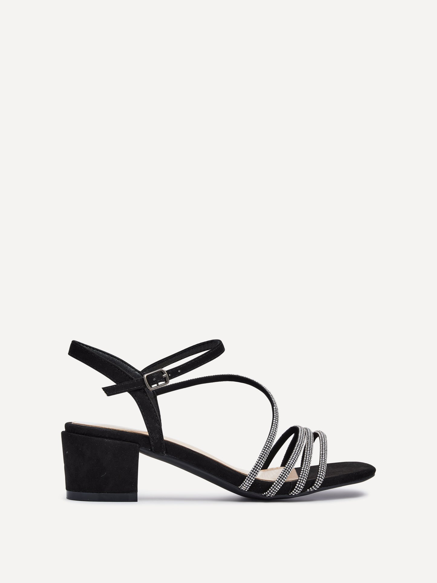 Riri Black Diamante Heeled Sandals