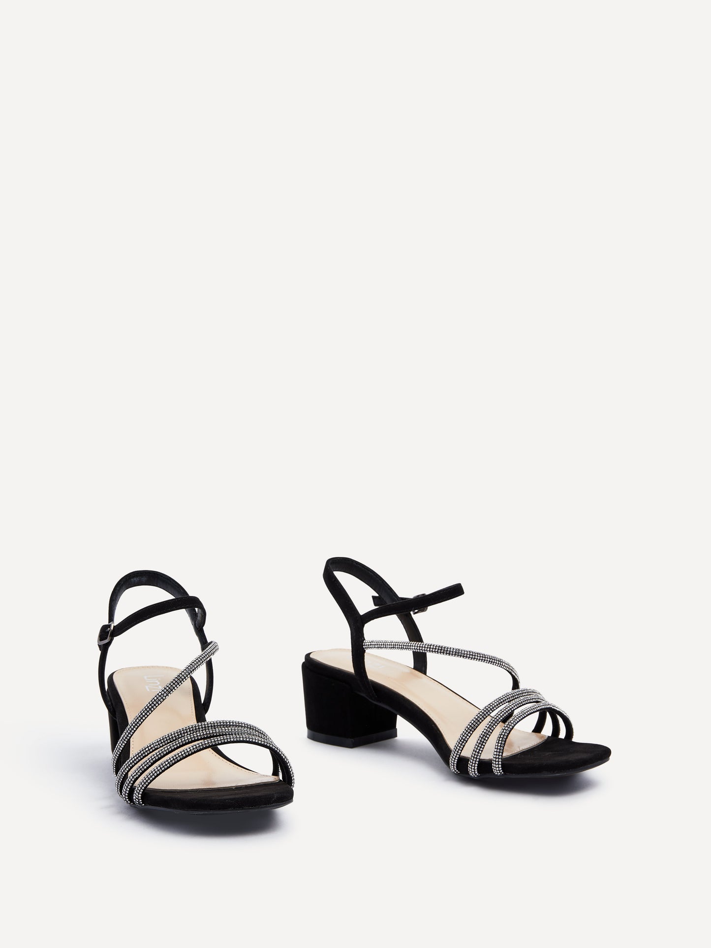 Riri Black Diamante Heeled Sandals