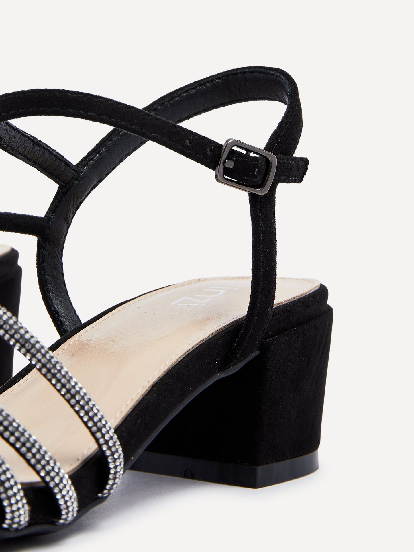 Riri Black Diamante Heeled Sandals