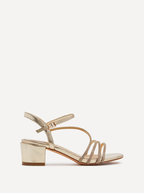 Riri Gold Diamante Heeled Sandals